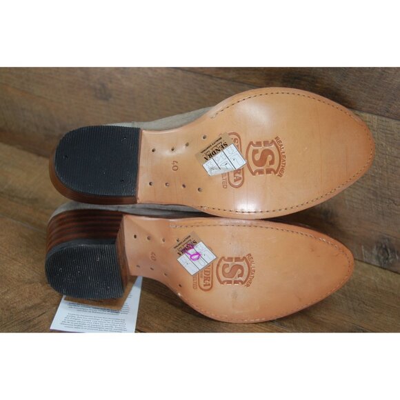 NWT Sendra Good Year Welted Leather Boots Ankle Bootie Women's 40 Gray Zip Braid - Picture 10 of 10